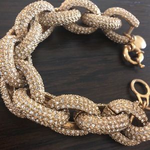 J crew gold pave link bracelet